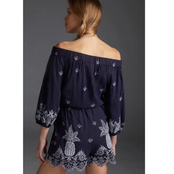 FARM Rio Navy Off-Shoulder Jumpsuit - Picture 2 of 14